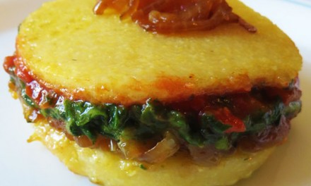 Croque polenta with tender vegetables