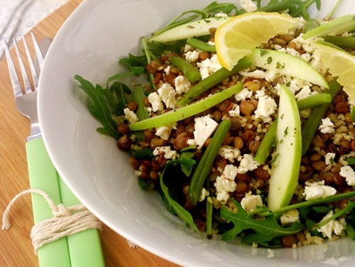 Salade de lentilles blondes et semoule