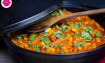 White kidney beans tagine with coriander