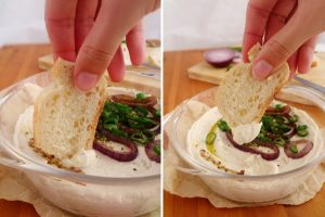 Tartinade houmous végétale de Mogette de Vendée aux 3 oignons2