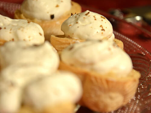 Croqu’in de purée de lentilles corail et cèpes, chantilly de soja