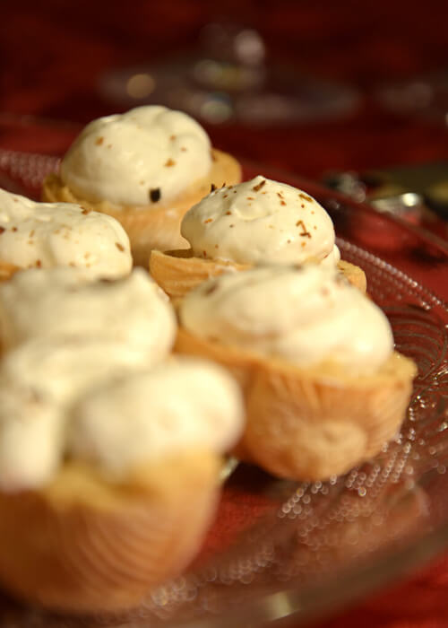 Croqu'in de purée de lentilles corail et cèpes, chantilly de soja