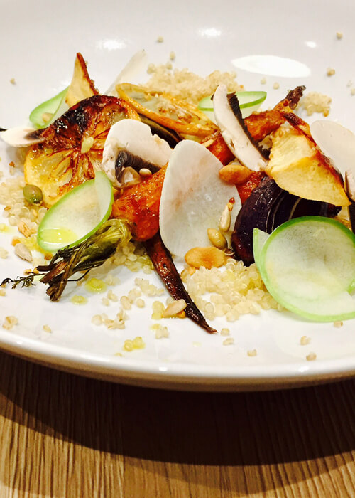 Quinoa et légumes rôtis, vinaigrette citron