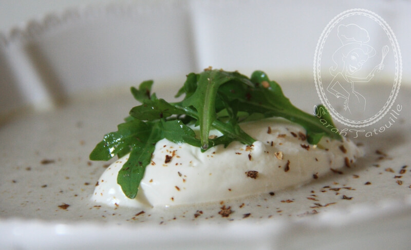 Veloute de lentilles vertes et sa quenelle de cèpes