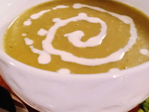 Organic split peas soup with coconut milk