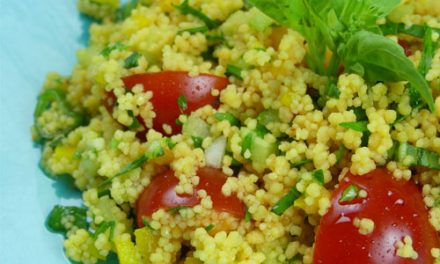 Taboulé de couscous de pois chiches et lentilles corail